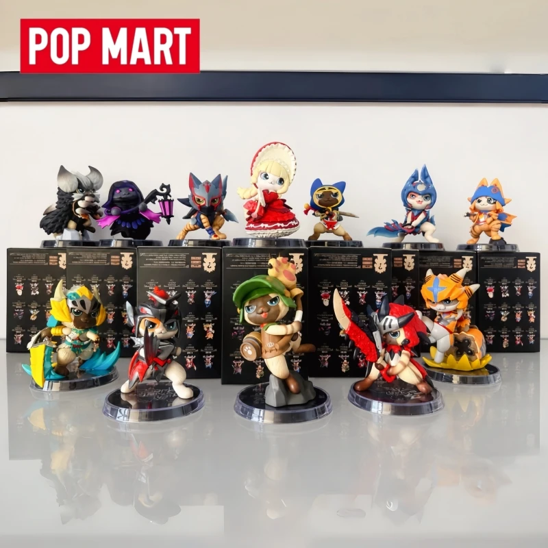 Figura Coleccionable Original de la Serie Alu Cat de Monster Hunter de Popmart, Caja Sorpresa, Juguete Decorativo, Juguetes Lindos