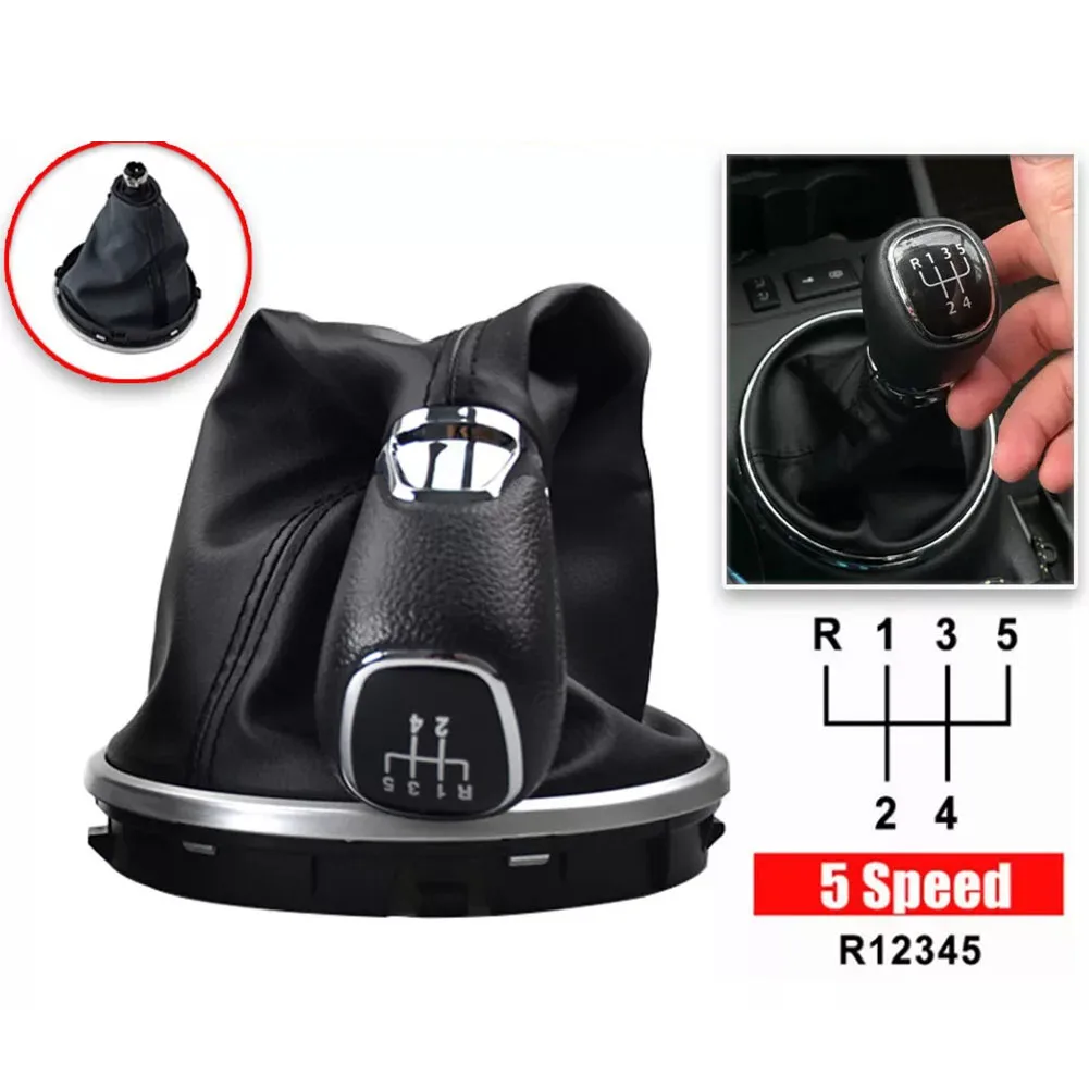 5 Speed Manual Gear Shift Knob Gaiter Frame For Skoda For Fabia 2 II MK2 5 For Combi Scout 2007-2014 Car Interior Parts