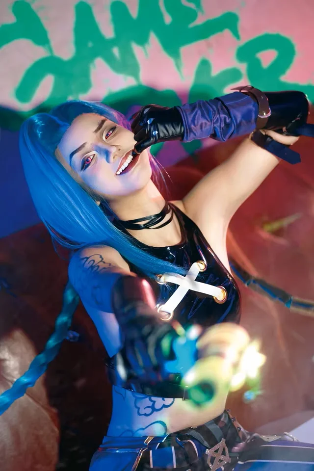 Jinx Cosplay Kostuum Uniform Outfits Halloween Carnaval Pak