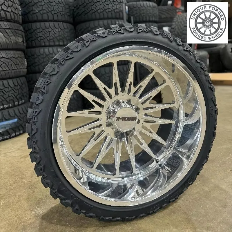 26 Style Force Float Center Cap off Road Alloy Rims 22 24 16 Inch 8x170/8x180 6x139.7 H‑spoke Chrome Forged Wheels For Truck Whe