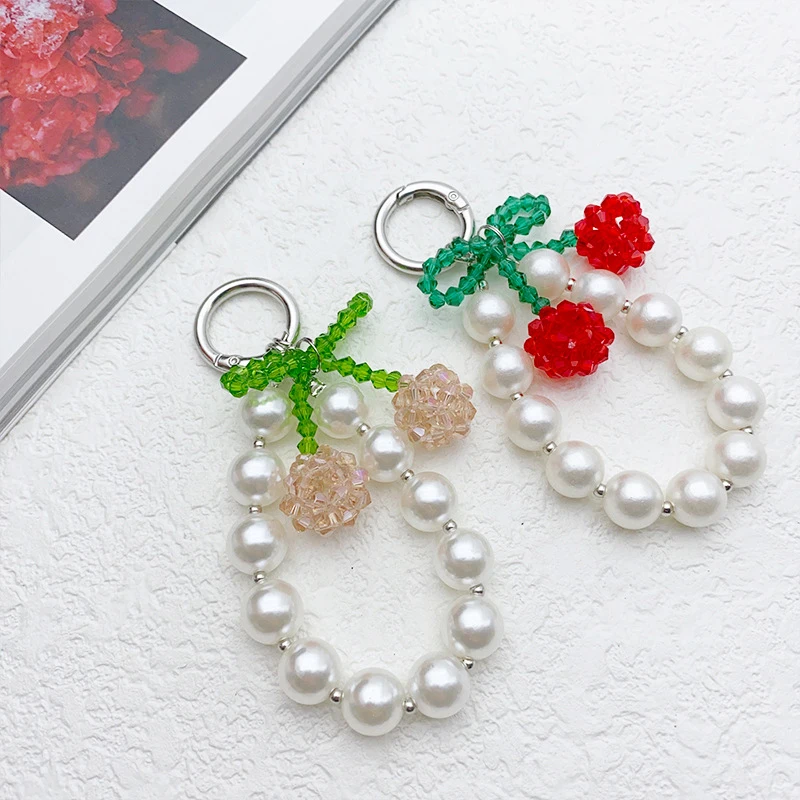 Fashion Metal Bow Pearl Keychain Phone Pendant Bag Pendant Phone Lanyard Accessories For Women Girls Sweet Decoration Gifts