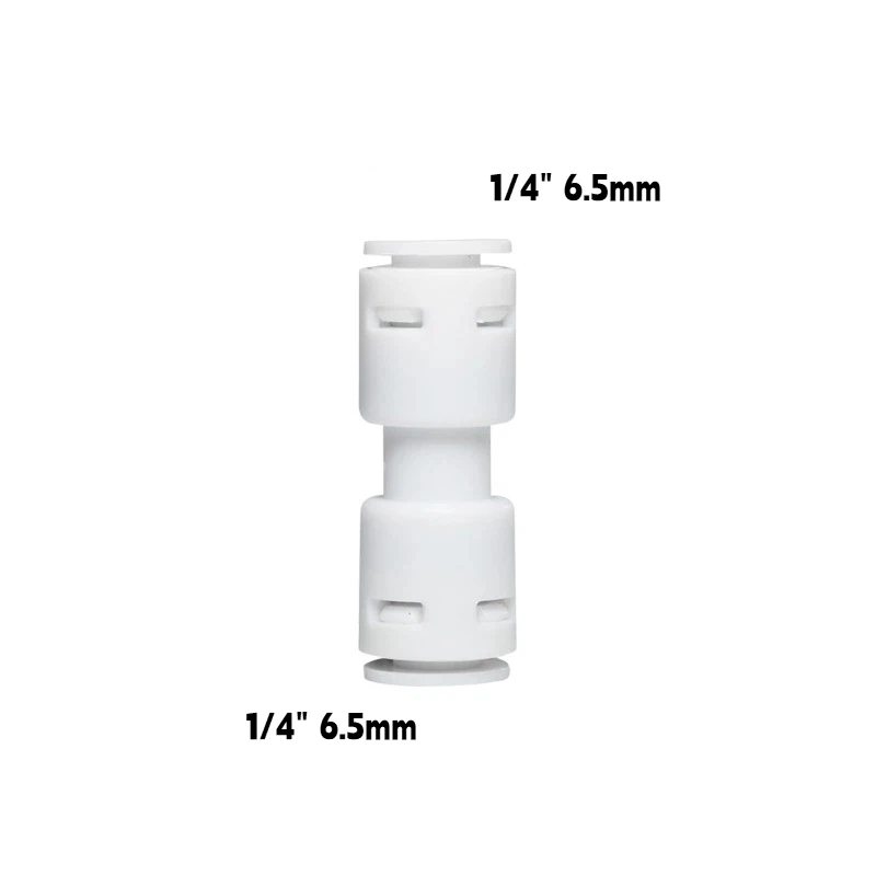 

2025 г. Пряжка не требуется, шланг 1/4 дюйма, прямой обратный осмос, быстрая установка для аквариума, соединитель для воды RO, пластиковая муфта для труб