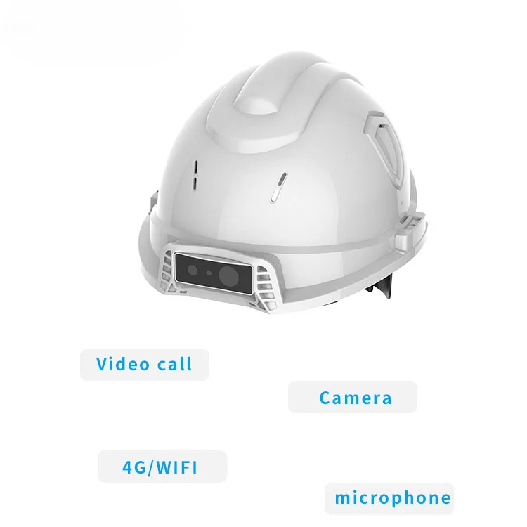 OEM Hdpe Hard Hats lavoro costruzione fotocamera industriale 4G 5G GSM Live Video View Mining GPS forestale casco di sicurezza elettrica