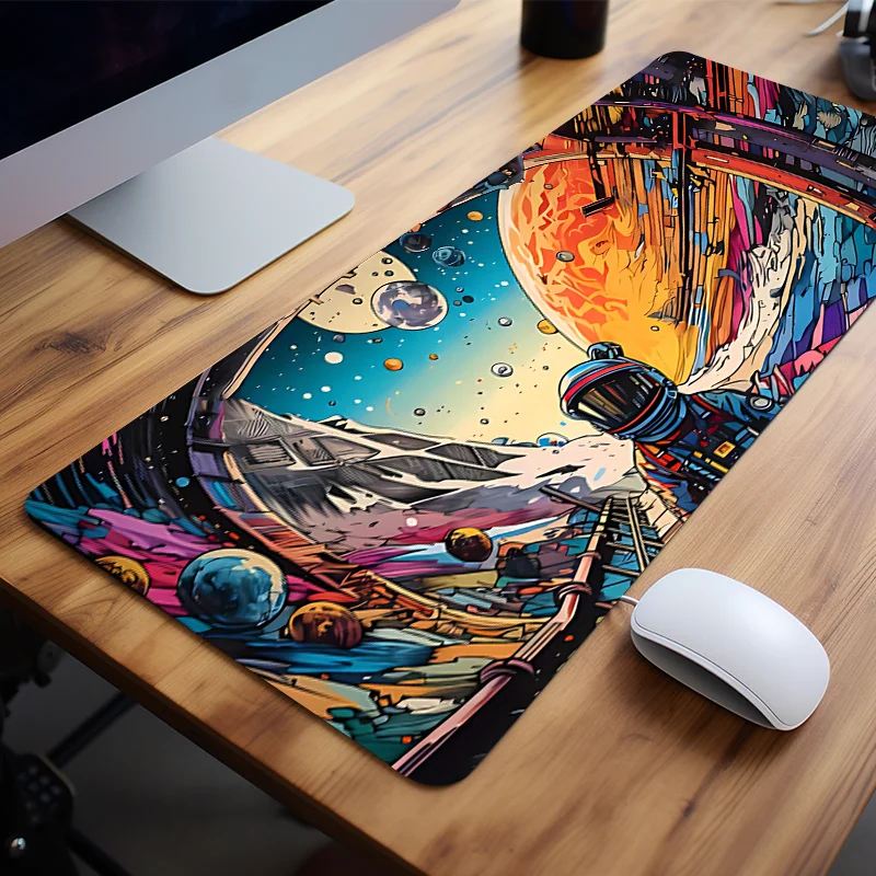 Color Astronaut Mouse Pad Desk Accessories Non-Slip Rubber Base for Gamers and Office Perfect Gift for Friends Teens