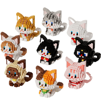 NEW DIY Cute Cat Pets Orange Puppet Silver Gradual Layer Cow Building Blocks Kit Girls Bricks Movie Model Kids Toy Children