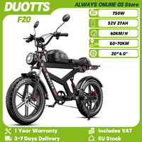 DUOTTS F20 Adult Mountain Ebike 750W 52V 27Ah Dual Suspension Electric Bicycle 20*4.0\