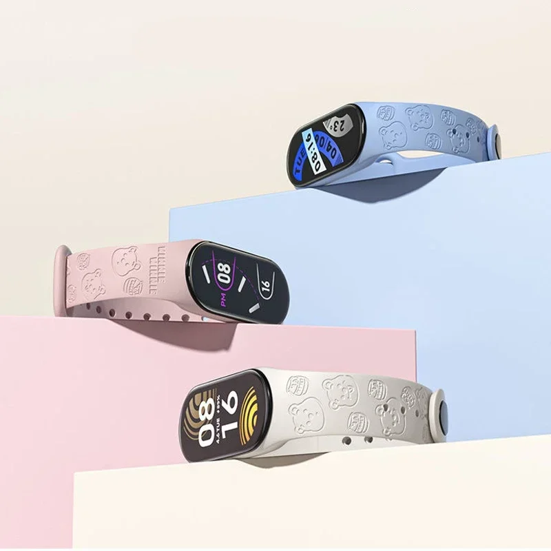 Disney Pooh Bear Bracelet For Xiaomi Mi Band 3 4 5 6 7 Strap Silicone Wrist Strap For Miband 3 4 5 6 Wriststrap Smart Watch Band