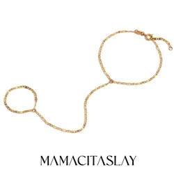 MamacitaSlay Stylish Elegant Thin Pig Nose Chain Ring bracelets women's hand bracelets trendy women's stainless steel jewelry