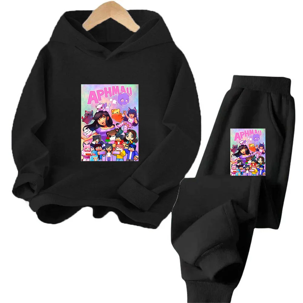 

Children's Fashionable Hoodie Set, Aphmau Cartoon Character Collection Print, Full of Cuteness and Super Healing