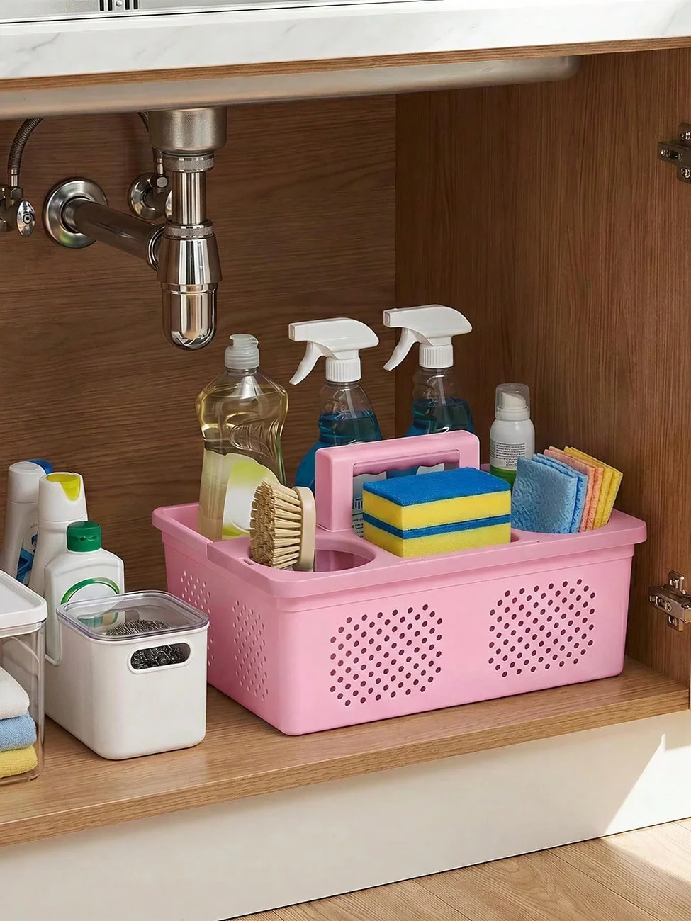 Portable Cleaning Caddies Portable Dorm Shower Storage Rack With Adjustable Shelves Featuring A Ventilated And Drainable Design And A Carrying Handle, This Rack Is Perfect For Storing And Organizing Toiletries In A College Dorm.