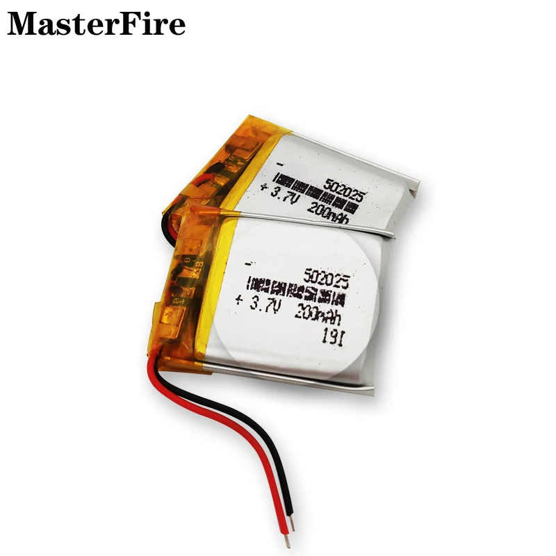 502025 200mah 3.7V Lithium Polymer Battery For Bluetooth Speaker Smart Watch Mini Camera Rechargeable Li-polymer Batteries