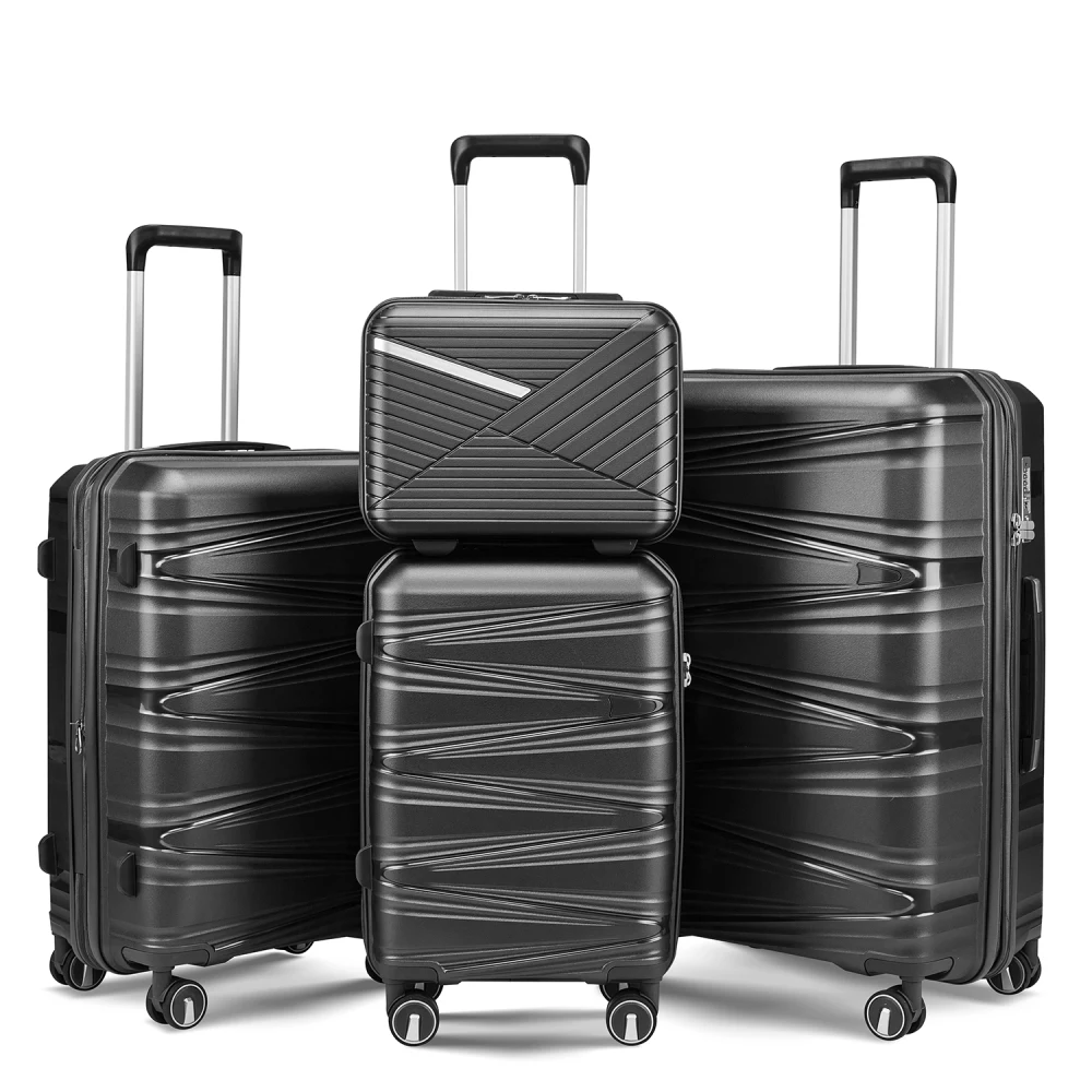 

Luggage 4 Piece Sets(14/20/24/28), Hard Shell Lightweight TSA Lock Carry on Expandable Suitcase with Spinner Wheels Travel Set