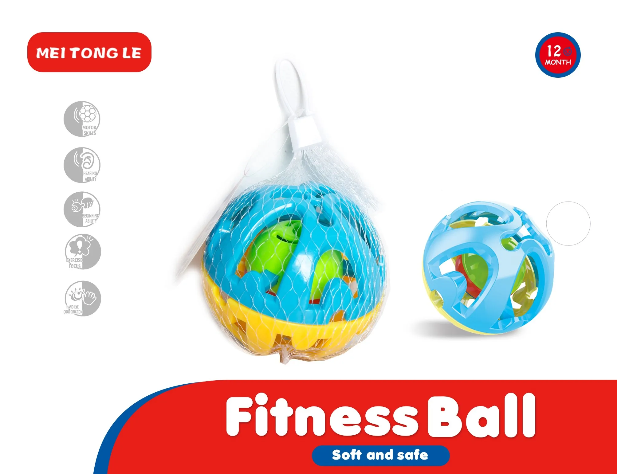 Baby Rattles Toy Soft Rubber Baby Hand Bell Rattles Fitness Grasping Ball Exercise Toys Early Education Toys Birthday Gifts