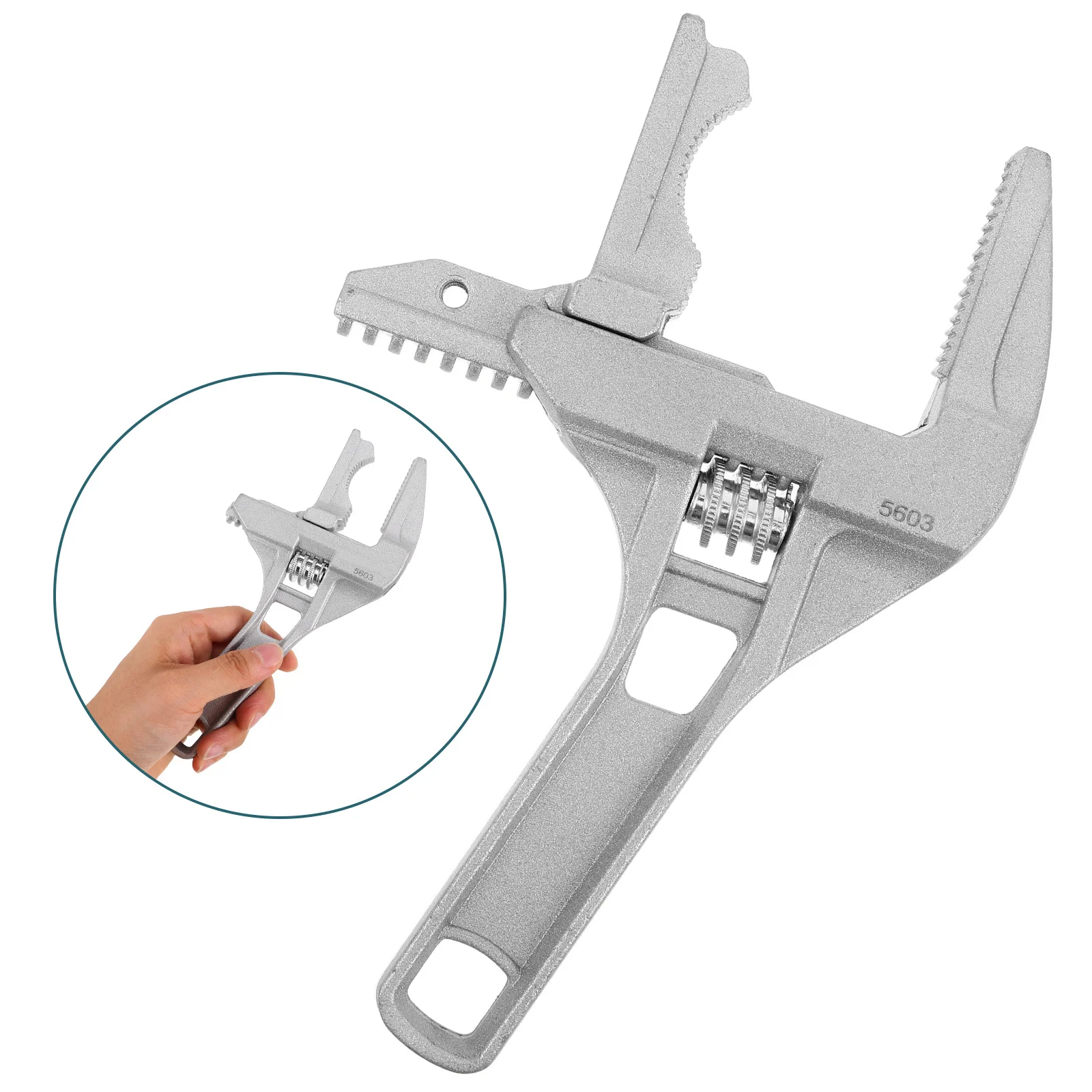 

Adjustable Pipe Wrench Short Handle Plumbing Wrench Bathroom Sink Multi-Purpose Spanner Tool Water Pipe Repair Faucet
