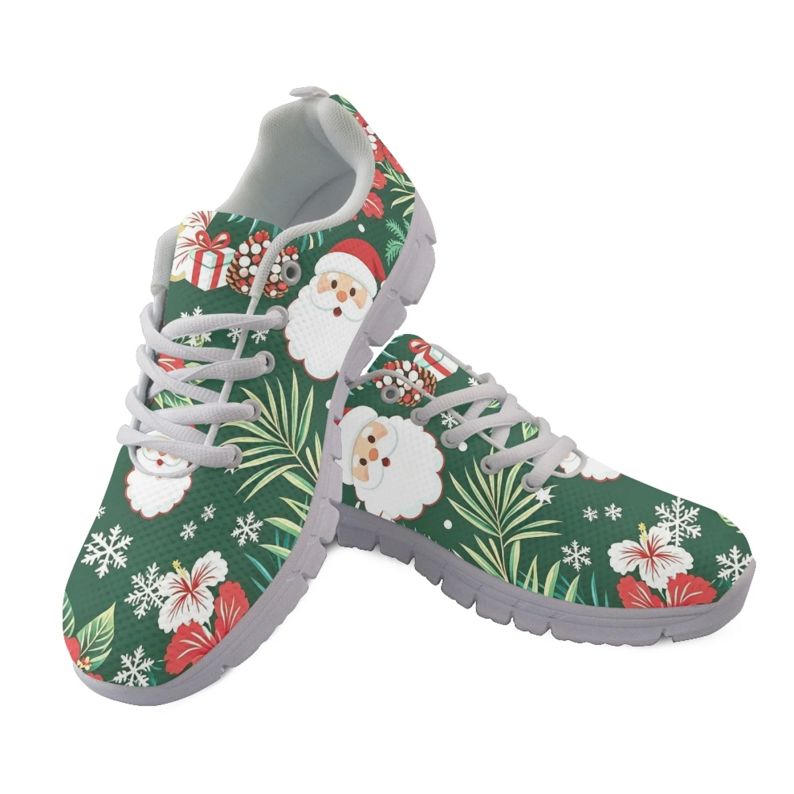 Coloranimal Christmas Santa Pattern Men Comfortable Commuting Shoes for Medical Staff Casual Womens Sneakers Athletic Shoes
