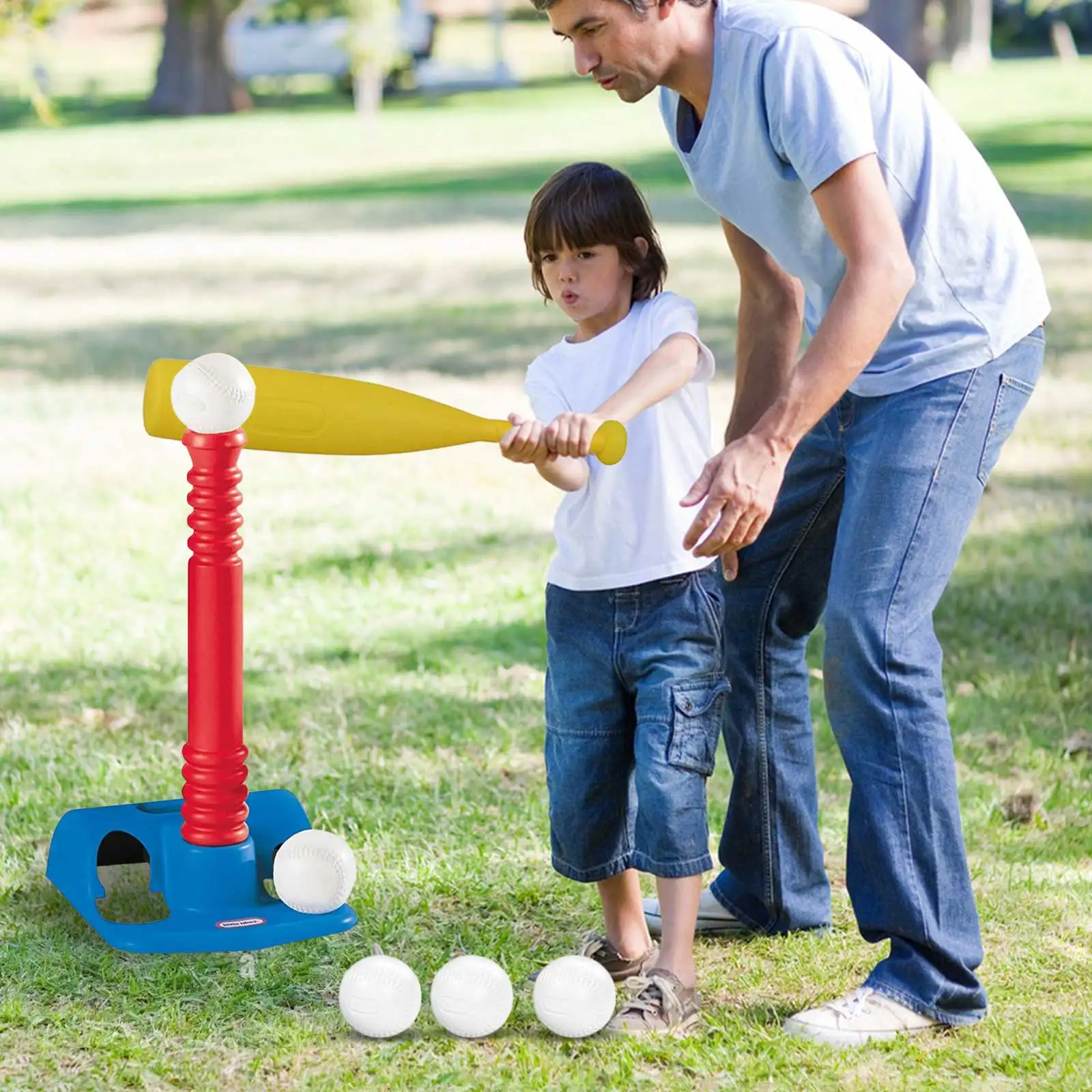 مجموعة ألعاب البيسبول للأطفال، لعبة رياضية خارجية، تفاعل بين الوالدين والطفل، كرة مضرب بلاستيكية آمنة، كرة رياضية للفناء الخلفي للعائلة #4