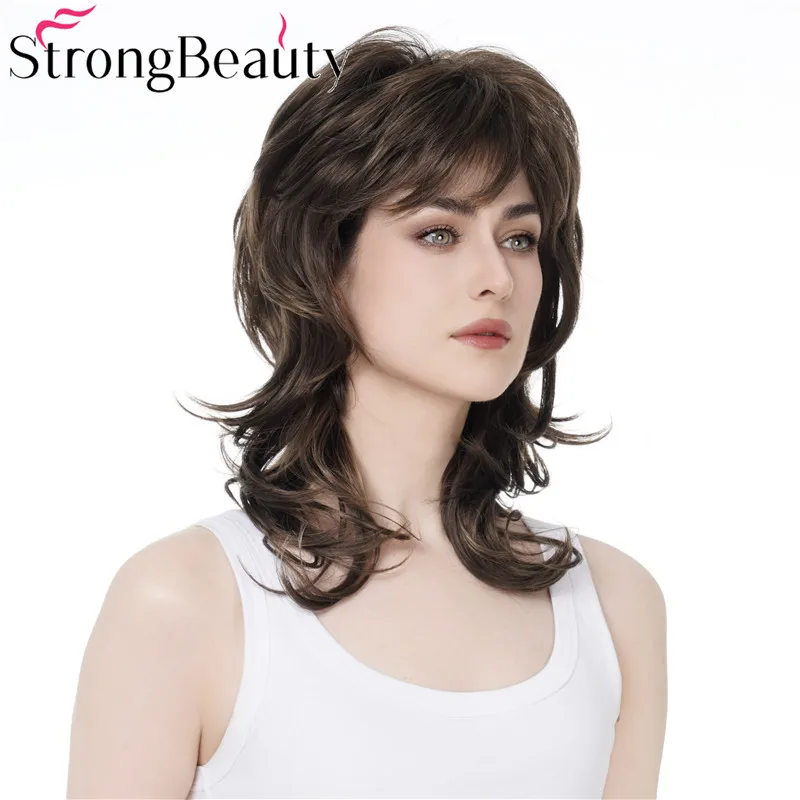 StrongBeauty Natural Synthetic Capless Medium Long Wig Wavy Blonde Wigs For Women 14 Colors