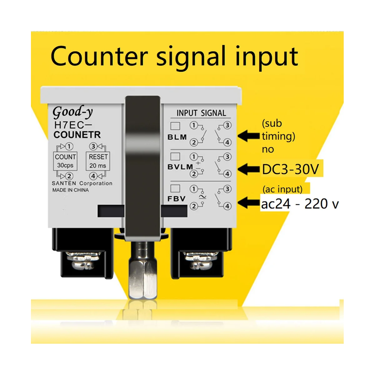 Contador electrónico Digital multifuncional para venta de H7EC-6, contador de horas sin voltaje, profesional
