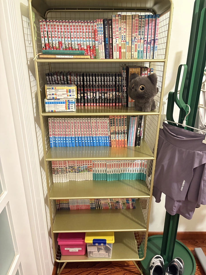 Nordic style Bookcase Multi-Tier Metal Storage Shelf Space Saving Living Room/Kids Book Organizer Sturdy Display Rack for Office