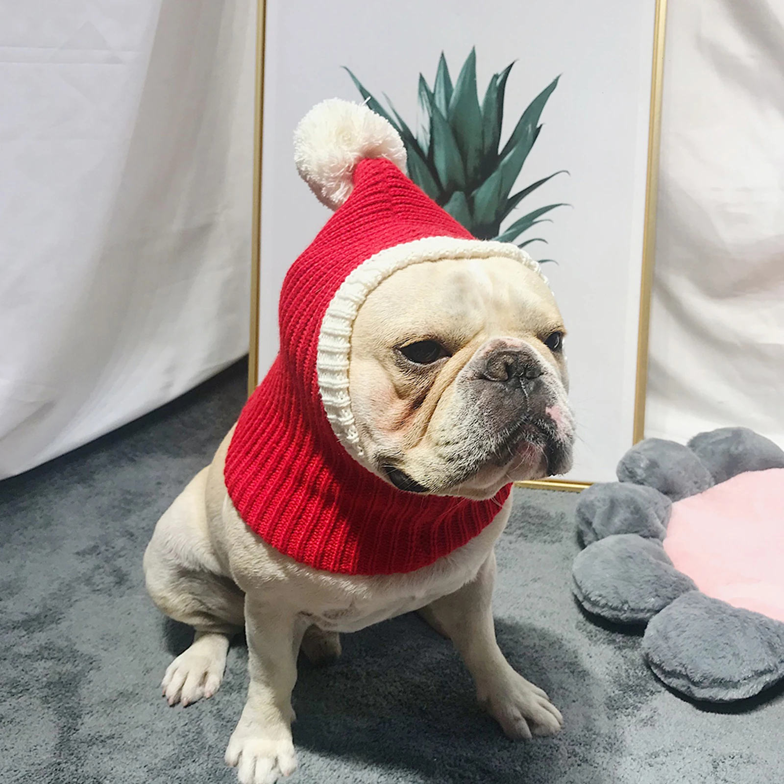

Pet Santa Hat Dog Xmas Wool Warm Christmas Decor for Decoration Pets Puppy Sweater Hats