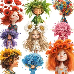 Flower girl Stickers Crafts And Scrapbooking stickers kids toys book Decorative sticker DIY Stationery