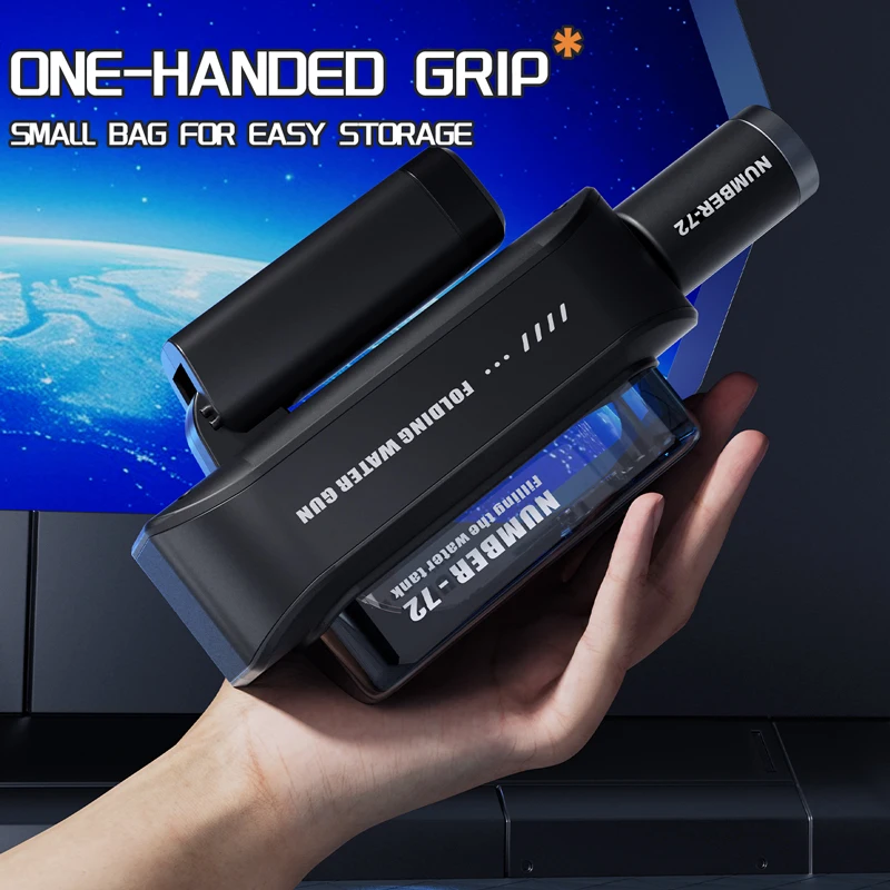 مسدس مياه كهربائي جديد قابل للطي لهب وامض عالي الضغط مسدس مياه مستمر للأولاد والبنات ألعاب لعب للشاطئ في الهواء الطلق #5