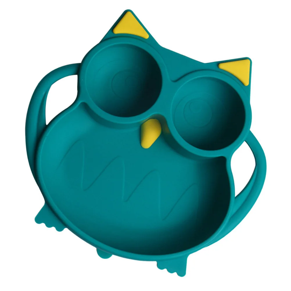 1 قطعة طبق عشاء سيليكون للأطفال الأخضر الكرتون شفط كوب الغذاء الصف طفل تغذية طبق آمنة الميكروويف الطفل أدوات المائدة #5