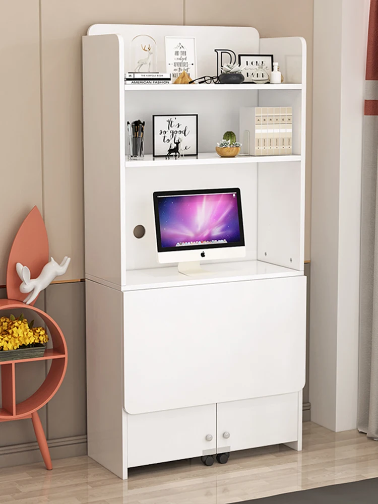 

Folding desk and bookshelf integrated bedroom for students to write with simplicity