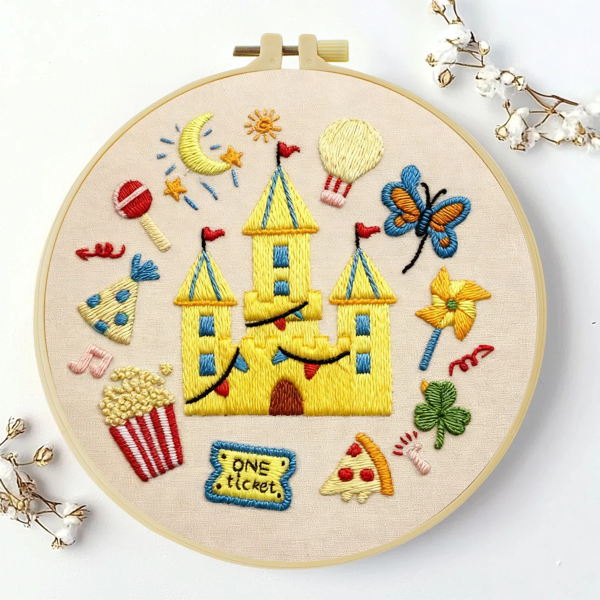 1 Stück 20X20CM/15X15CM 7,87/6,3 Zoll Freizeit-Stickerei-Starter-Kit DIY-Kit DIY-Stickerei-Set Handarbeiten Heimdekoration Nadelkunst – Detail 2
