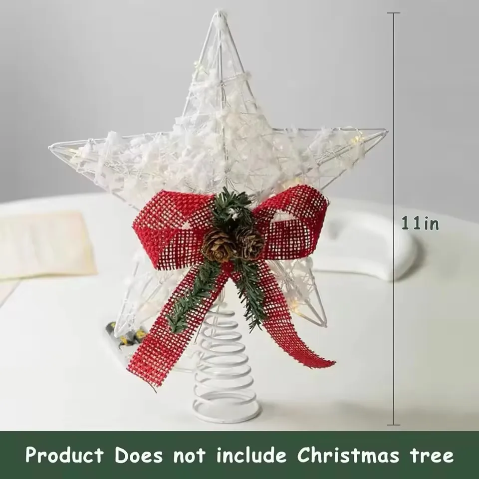 Weihnachtsbaum LED Stern Baum Topper Batteriebetriebene Baumkrone Dekoration Hängende Weihnachtsdekoration Ornament Topper Weihnachtsstern