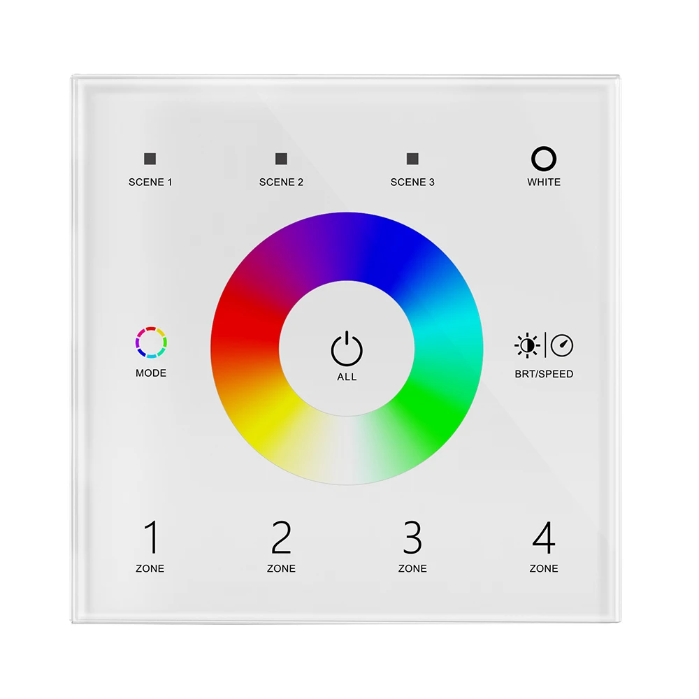 Controller DMX512 a 4 zone interruttore dimmer touch panel a parete controller RGB RGBW DMX controller striscia di controllo remoto RF 2.4G