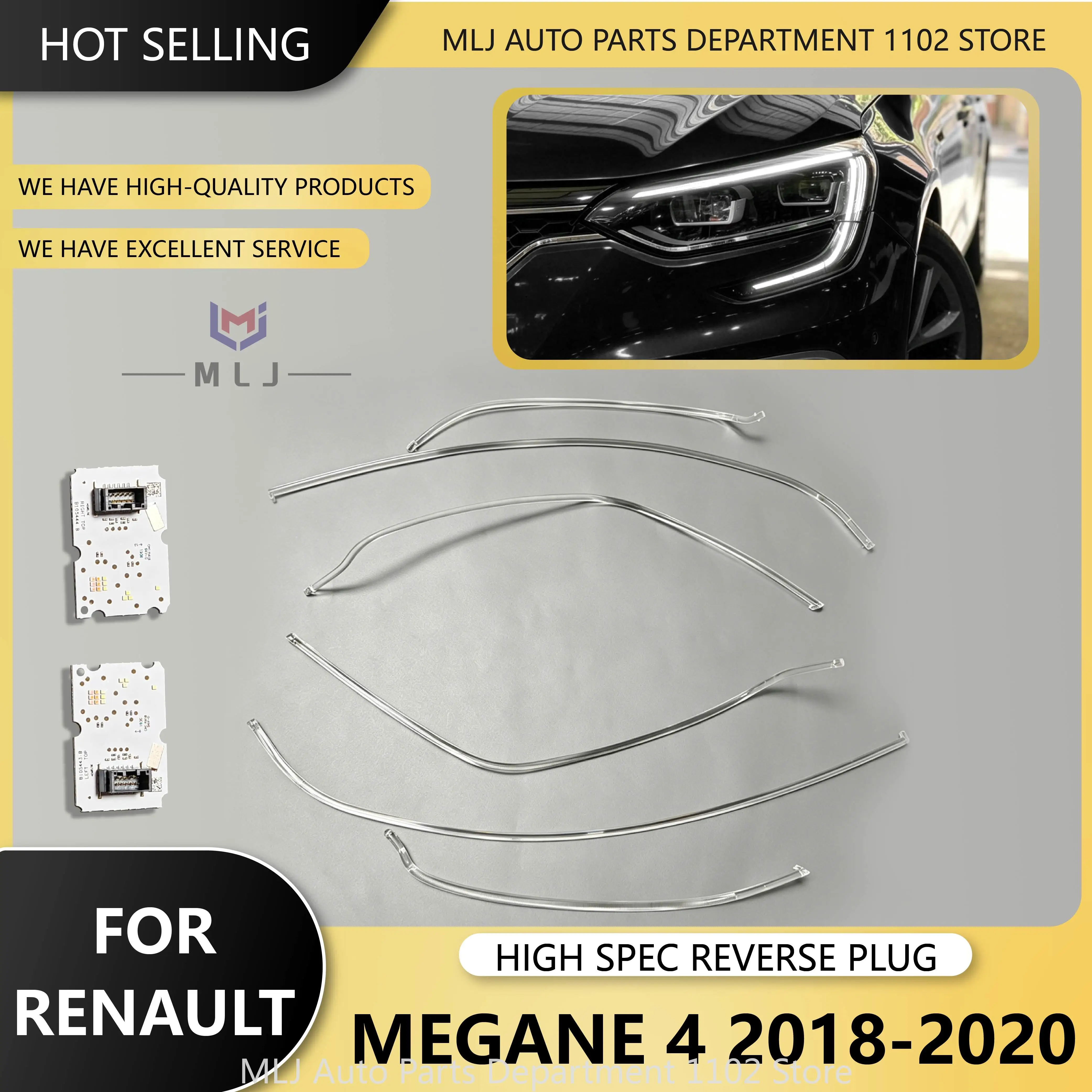 

For Renault Megane RS IV 2018-2020 High-Spec Reverse Pin DRL Light Guide Strip Light Tube Bar White DRL Chip Angel EYe Board