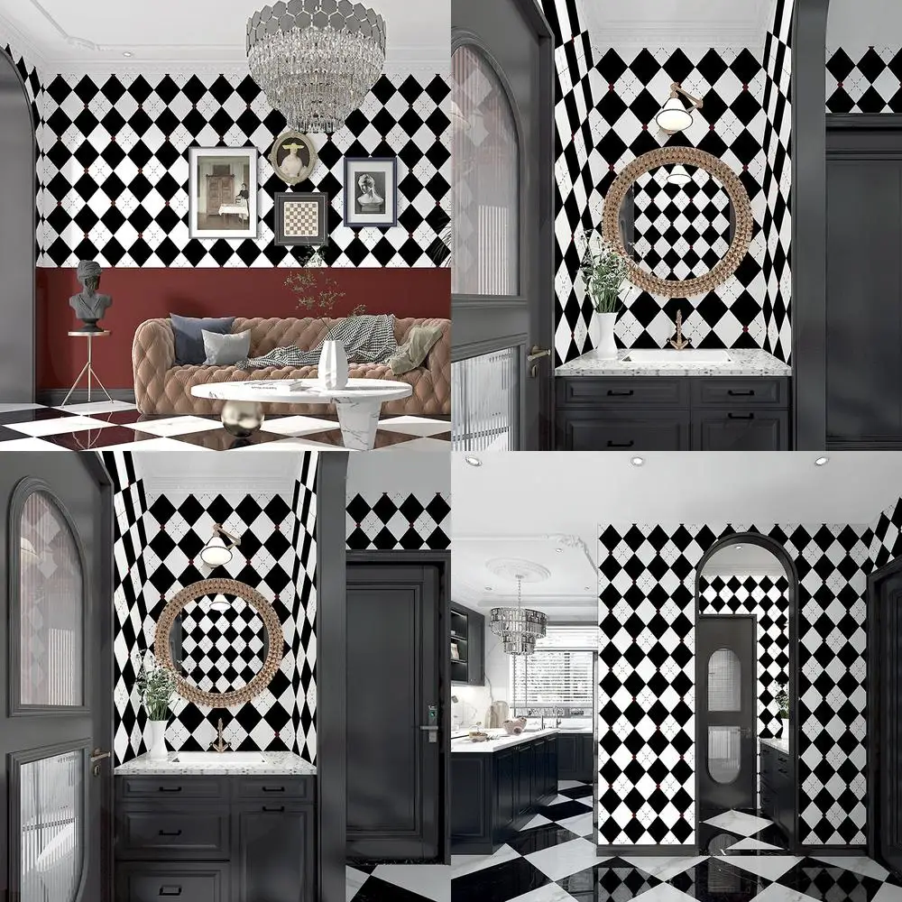 

Американские кантри, винтажные обои с принтом, ромбовидный узор, ностальгические обои для спальни, гостиной, настенные обои для ТВ-фона