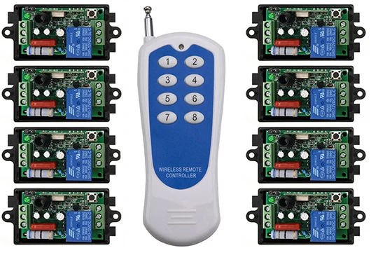 1000 м большой радиус действия AC220V 1 канал 1 канал RF беспроводной пульт дистанционного управления система передатчик + приемник, 433 МГц/лампа/окно/гаражные двери