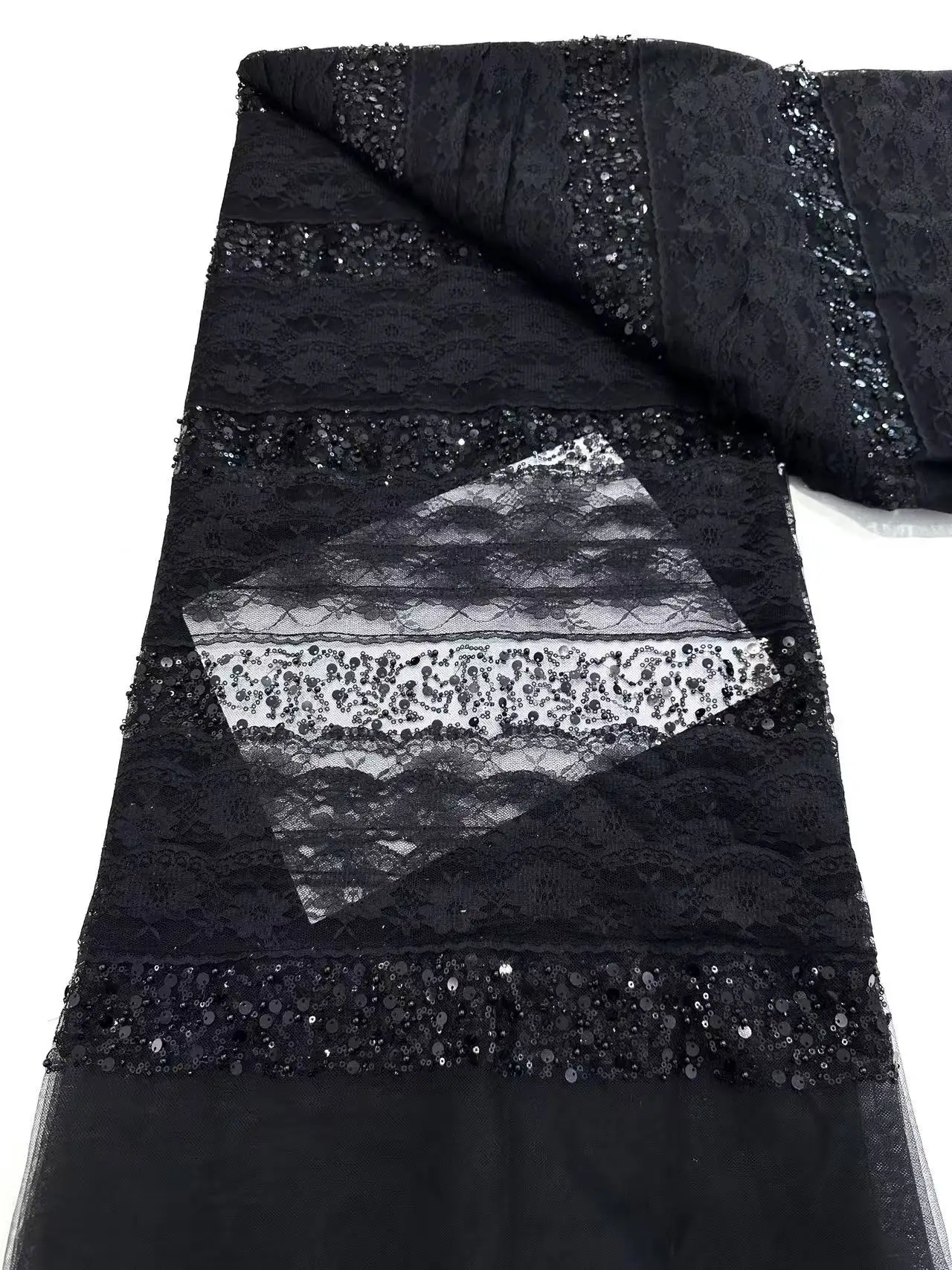 

Африканское кружево с бисером 2026: Высококачественное французское роскошное кружево с пайетками, нигерийское кружево с пайетками для свадебных платьев