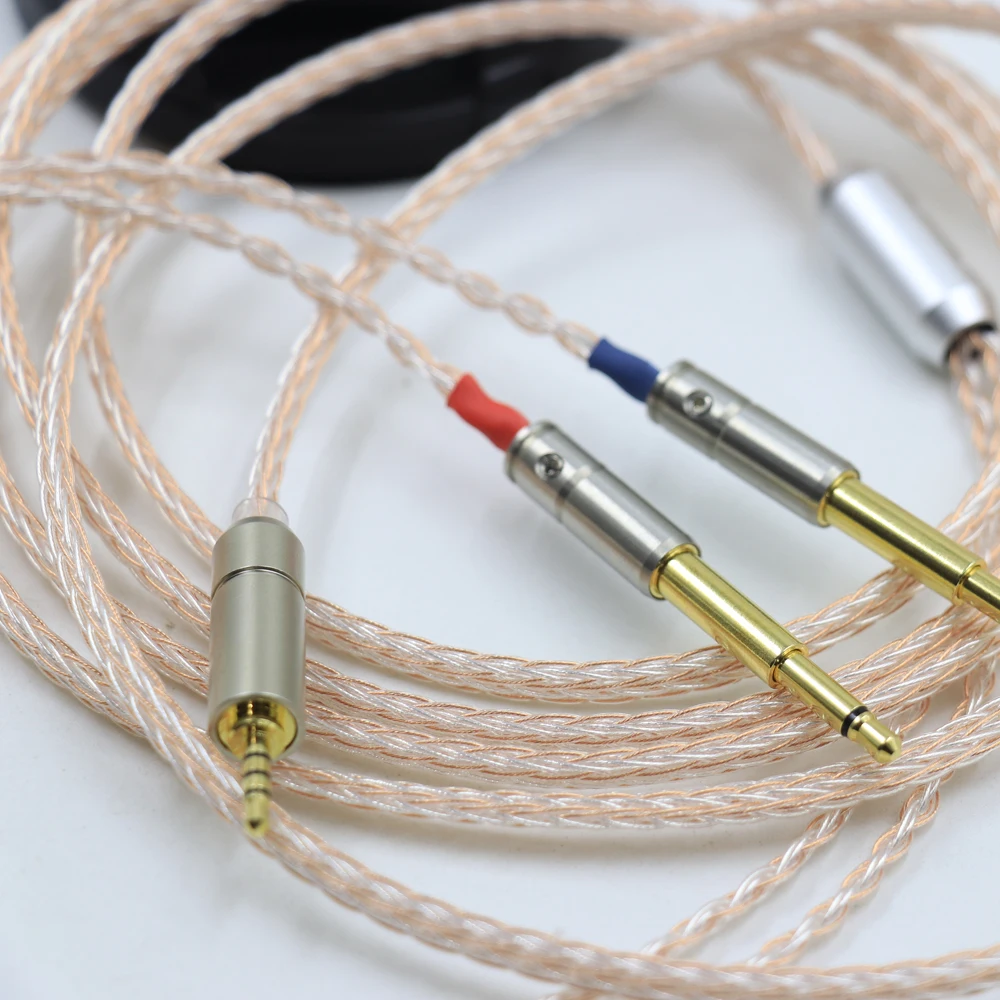 16 núcleos 99% HiFi 2,5mm TRRS Cable de auriculares con enchufe pasado para Meze 99 Classics NEO NOIR auriculares