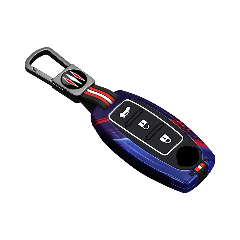 For Nissan All Models Smart Key Cover, Altima,Sentra,Rogue,Racing Stripe Protective Key Fob Case with Key Chain shell