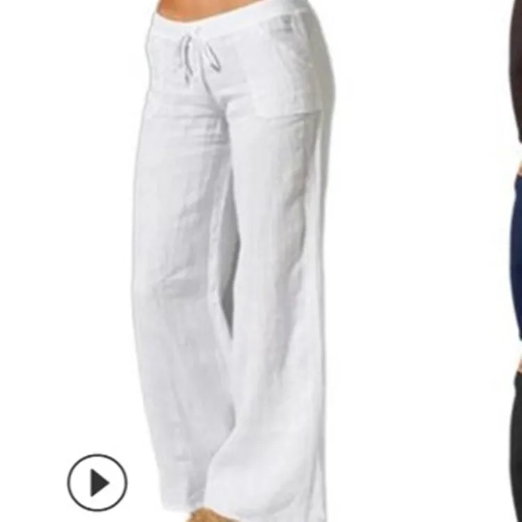 Pantaloni larghi casual da donna di grandi dimensioni 2XL 3XL 4XL 5XL Pantaloni lunghi svasati Comodo abbigliamento casual da donna in fibra di poliestere