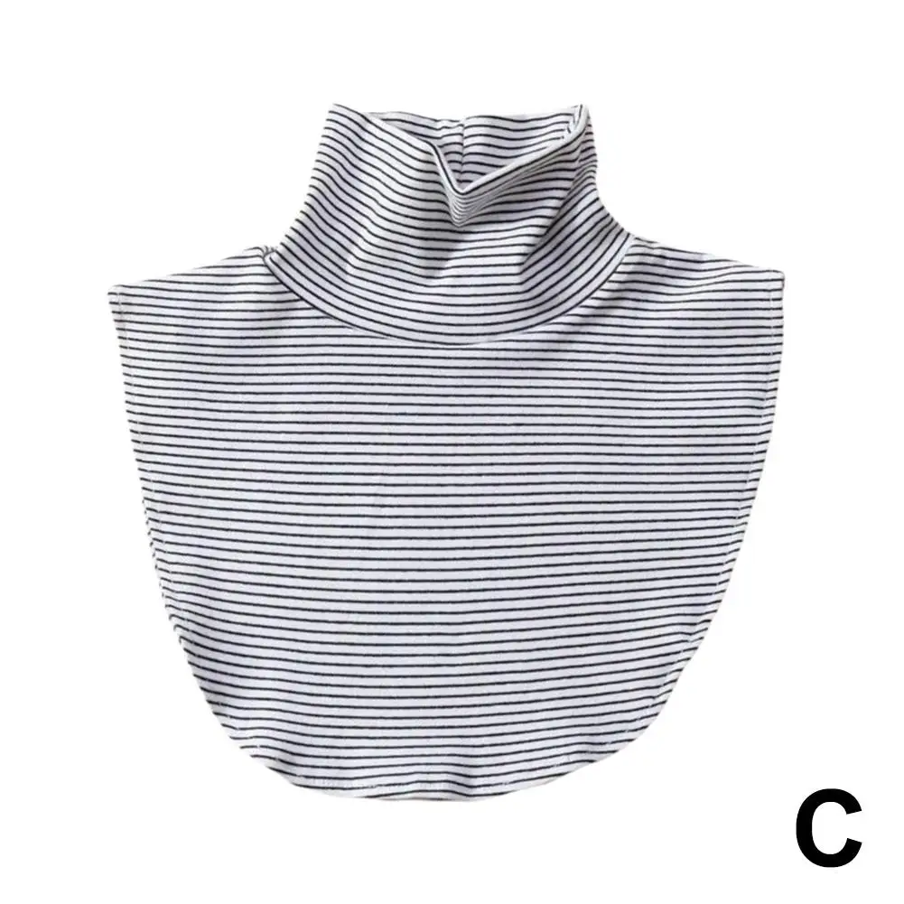 Collar falso de cuello alto de Modal de invierno para mujer, cuello alto desmontable sólido y cálido, Jersey elástico, medio Top, tortuga simulada Ne L8Q1