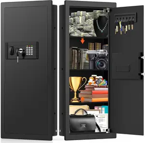31.5" Tall Fireproof Wall Safes Between the Studs 16" Centers, Hidden Wall Safe with 3 Removable Shelf & Silent Mode, Heavy Duty
