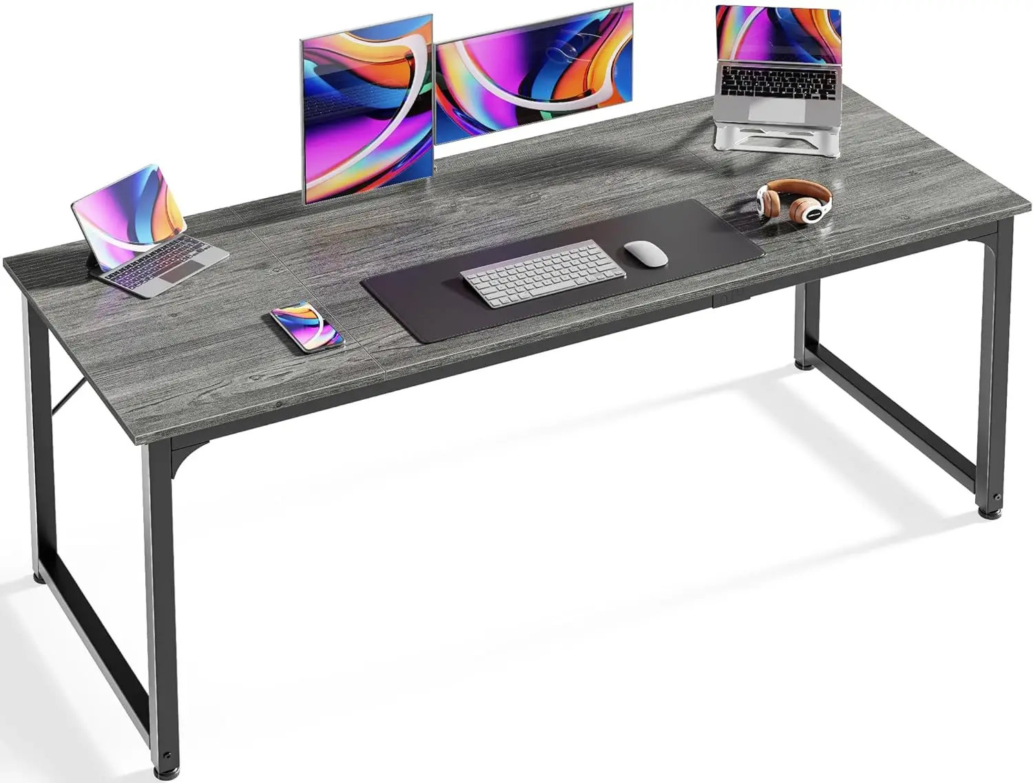 

Computer Desk, 63 Inch Gaming Desk, Office Desk with Storage, Writing Desk Work Desk for Home Office, Study