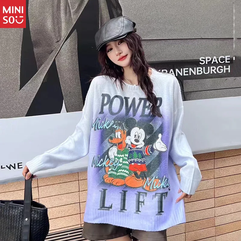 

Disney Rhinestone Knit 2025, Euro Heavy Sweater, Plus Size Lazy Top