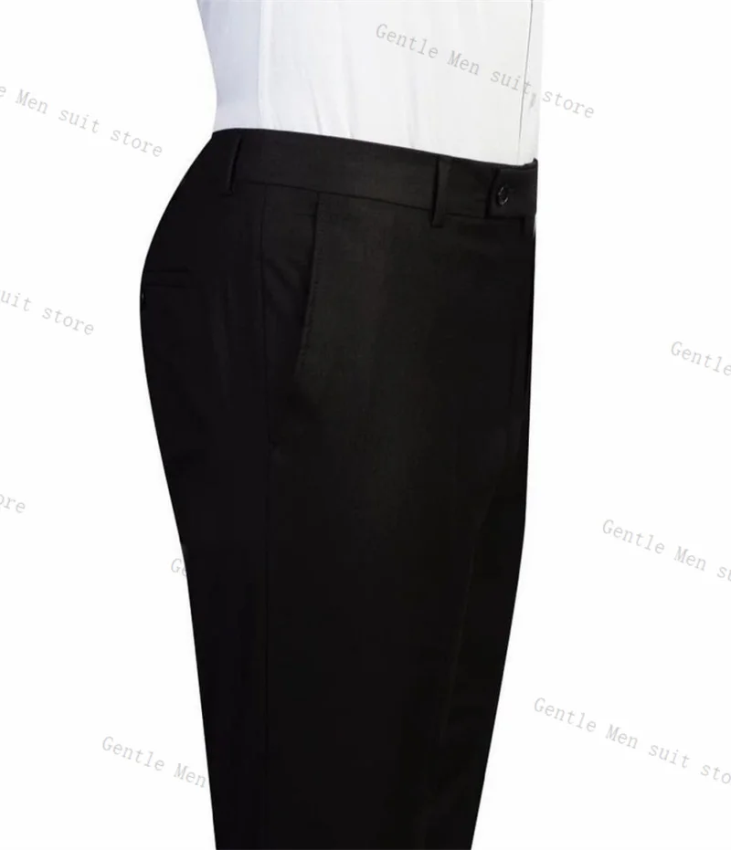 Cristalli di lusso Abito da uomo Set 2 pezzi Blazer + Pantaloni neri Pantaloni Autunno Smoking da sposa Giacca da ufficio formale Cappotto da ballo Personalizzato