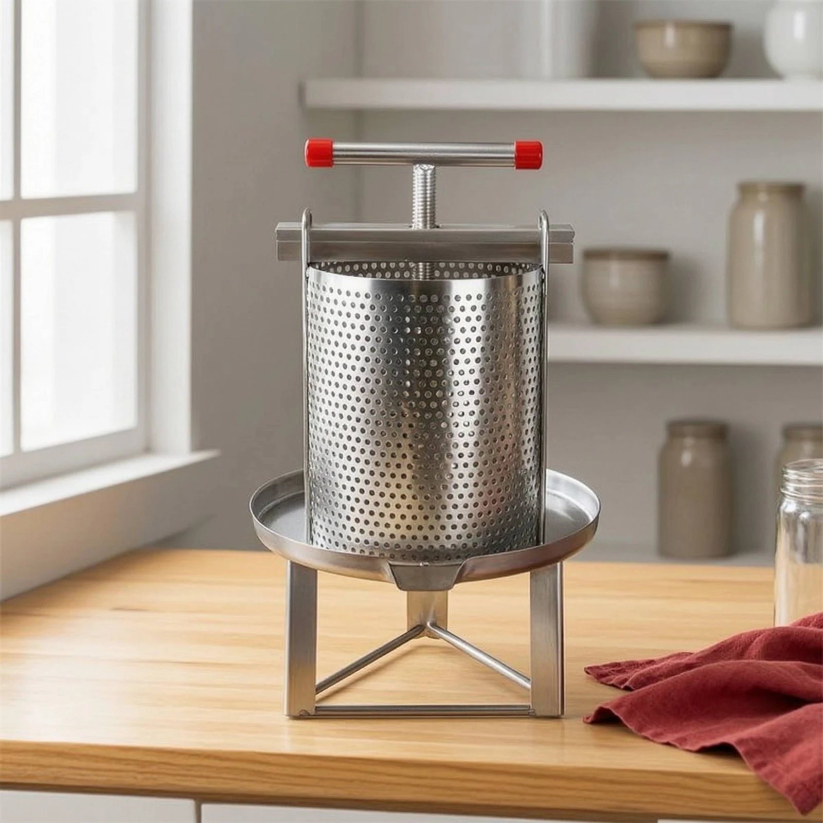 Stainless Steel Honey Press Long-Lasting Manual Honey Press Extractor Heavy-Duty Machine Sturdy for Beekeepers, Home, Kitchen view 5