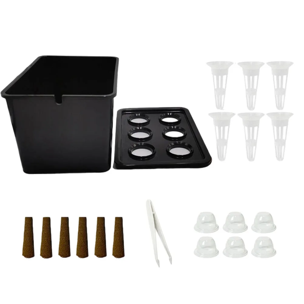 Easy Setup Plant Growth Kit - Includes 1 Box Top Cover Tweezers + 6 Cup Block Cover for Controlled Germination