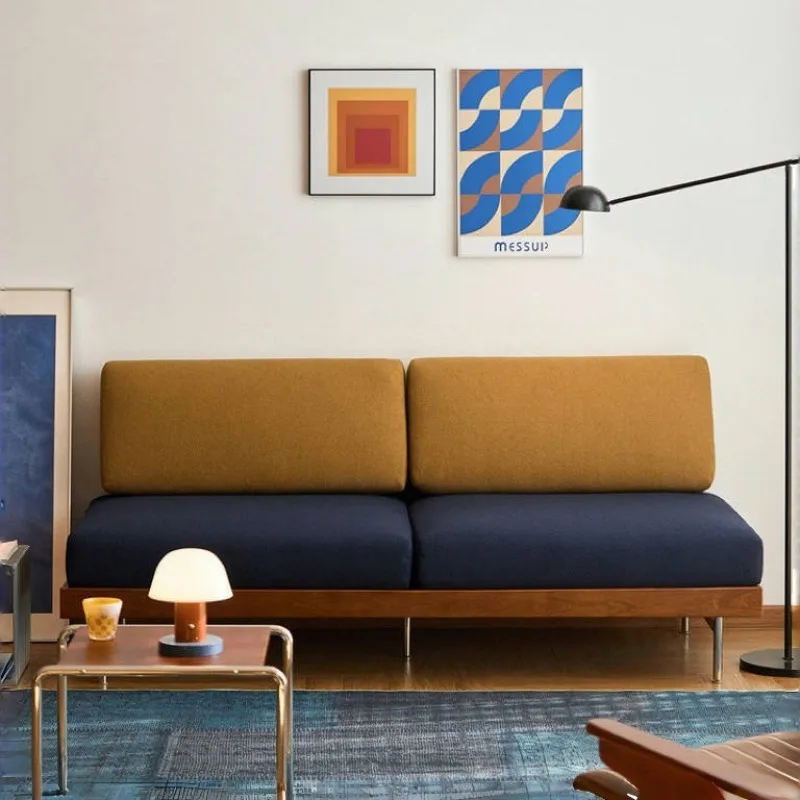 

Three-person solid wood sofa