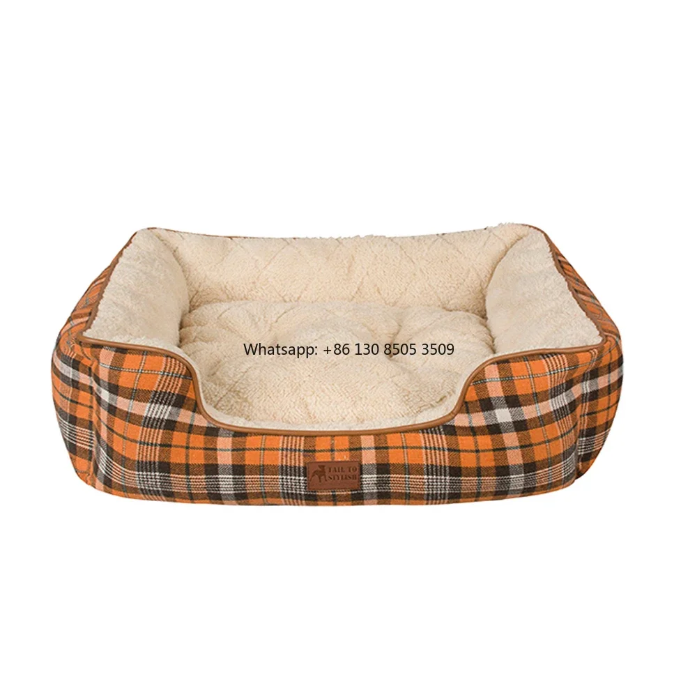 Manufacturer Wholesale Custom Logo Plush Pet Product Supplier Dog Bed Luxury