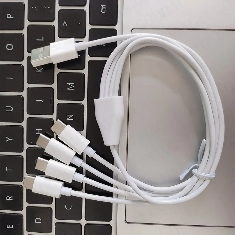 4 in 1 50cm Multi Charging Cable Type-C Multiple Charge Cord Phone USB C Connector Charging Cord for Cell Phones Tablets