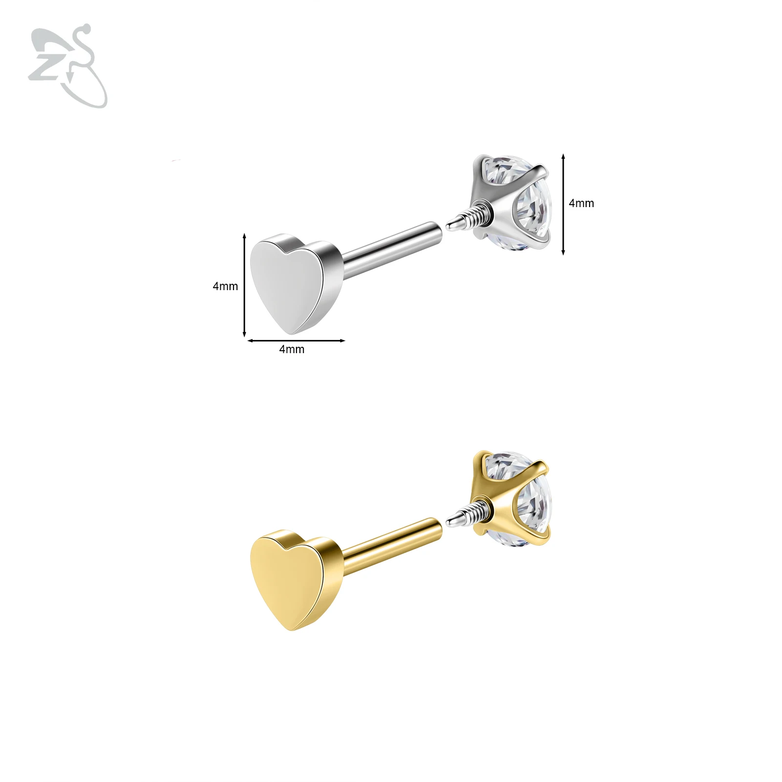 16G/18G Stainless Steel Labret Lip Ring Internal Thread