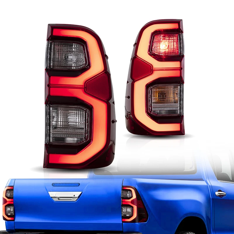 New Style Full LED Taillights 2015-2020 With Breath and Welcome Design Tail Lights for Toyota Hilux Rear Lamp